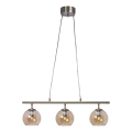 Cottex - Luster na sajli CAPELLA 3xE14/40W/230V dimljeno/smeđa