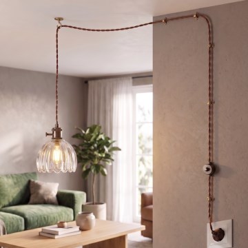Cottex - Ovjesna svjetiljka na kabel s utikačem NORA 1xE14/5W/230V prozirna