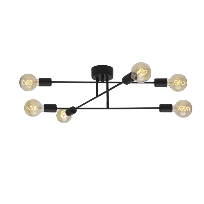 Cottex - Stropni luster BATON 6xE27/60W/230V crni