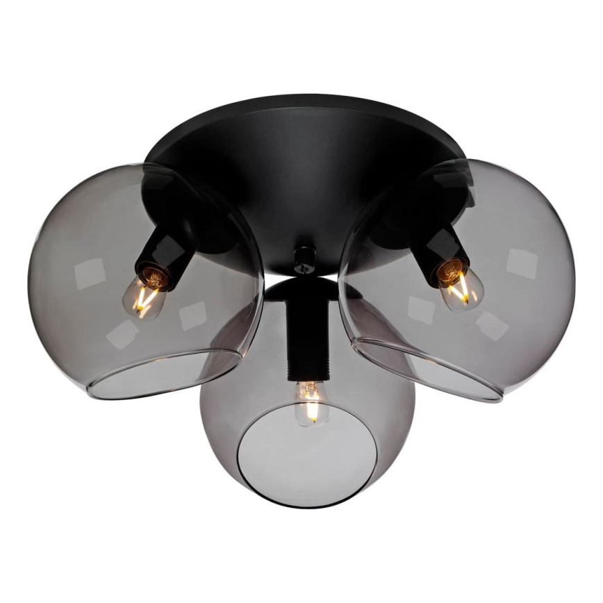 Cottex - Stropna svjetiljka CAPELLA 3xE14/40W/230V Ø 37 cm zadimljena/crna