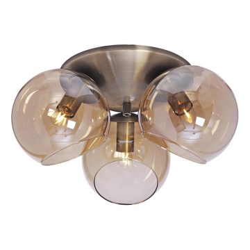 Cottex - Stropna svjetiljka CAPELLA 3xE14/40W/230V Ø 37 cm zadimljena/smeđa