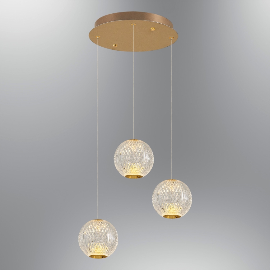 CREMONA LED Banjirna Lampa 3xLED/5W/230V 3000K Zlatna