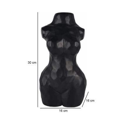 Crna keramička vaza, 30 cm