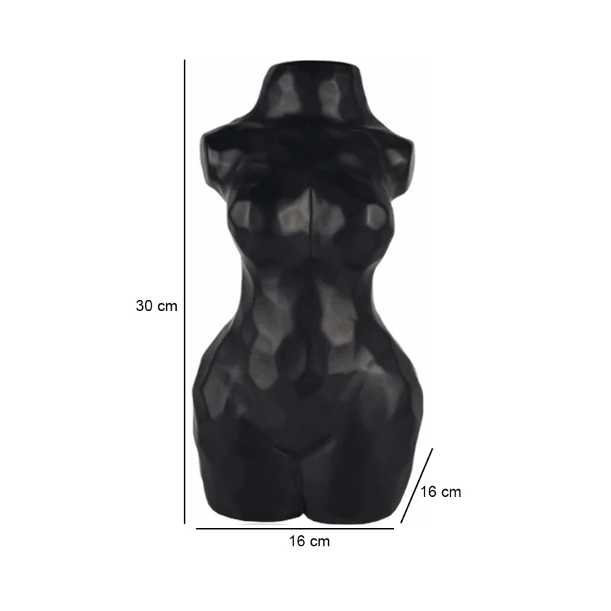 Crna keramička vaza, 30 cm