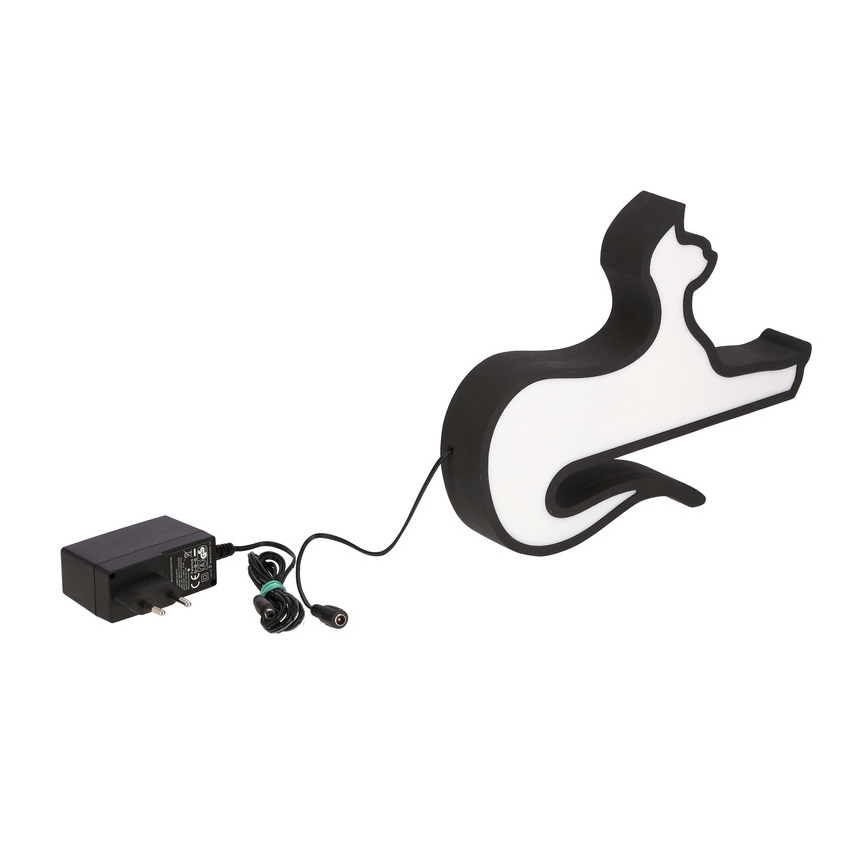 Crna LED stolna lampa za djecu CAT LED/13W/230V