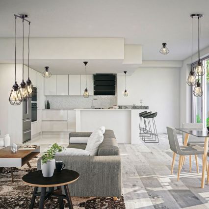 Crni luster na sajli 1x E27/40W/230V