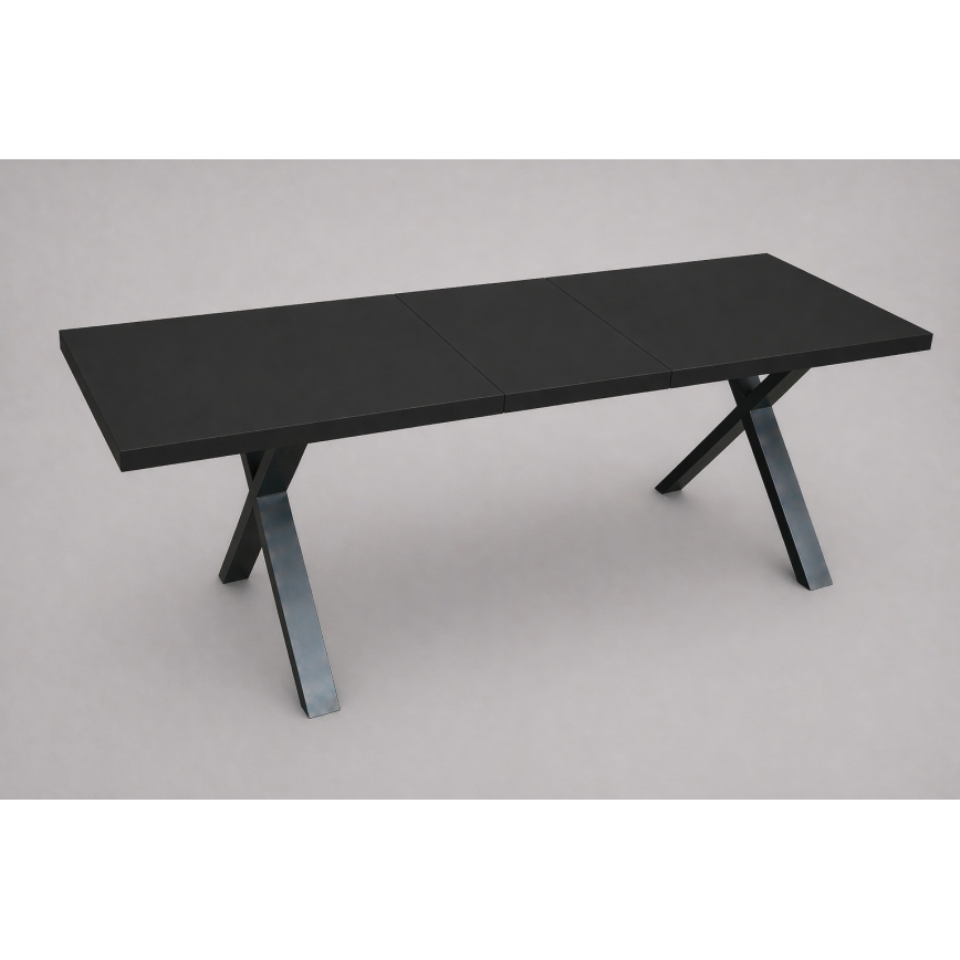 Crni produživi blagovaonski stol DOMO 150/190x80 cm