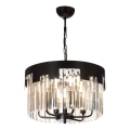CRYSTALLINE Visilna lampa 6xE27/40W/230V Crna