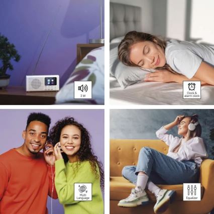 DAB DAB+ FM radio 3W/5V/4xAA bijela