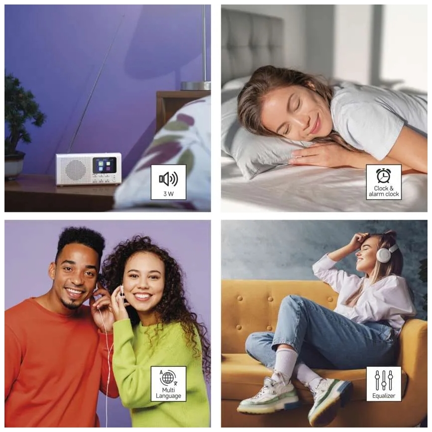 DAB DAB+ FM radio 3W/5V/4xAA bijela