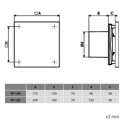 Dalap 1349 - Aksijalni ventilator s tajmerom i senzorom vlage 125 FPZW 20W/230V