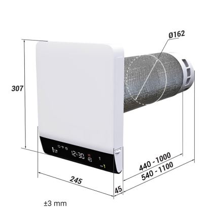 Dalap 25BP160 - Sobni rekuperator BRISE 160 PROFI 22W/230V Wi-Fi + daljinski upravljač