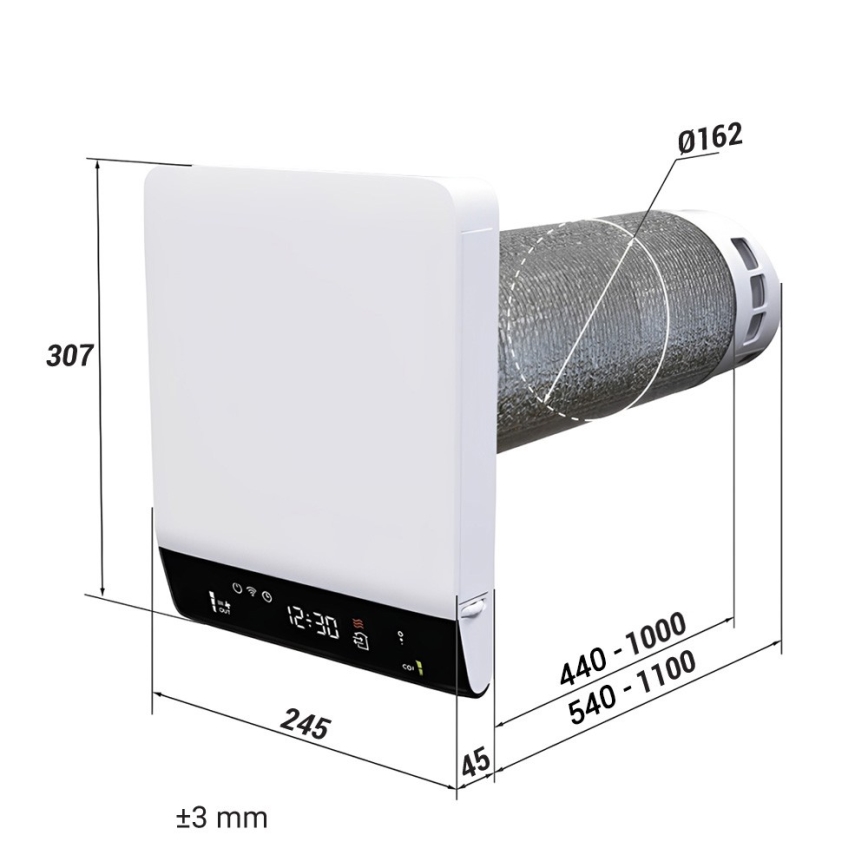 Dalap 25BP160 - Sobni rekuperator BRISE 160 PROFI 22W/230V Wi-Fi + daljinski upravljač