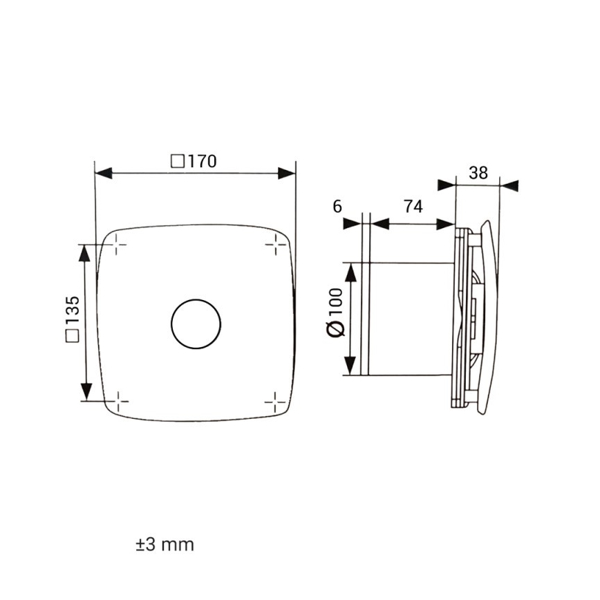 Dalap 41093 - Aksijalni ventilator 100 ONYX 14W/230V