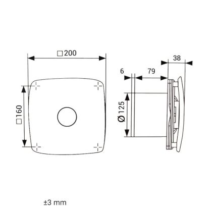 Dalap 41094 - Aksijalni ventilator 125 ONYX 16W/230V