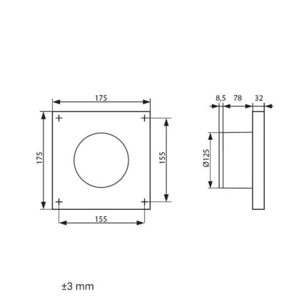Dalap 41096ZW - Aksijalni ventilator s tajmerom 125 DARK ZW 10W/230V