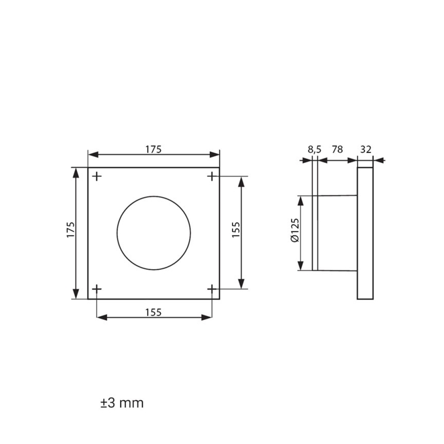 Dalap 41096ZW - Aksijalni ventilator s tajmerom 125 DARK ZW 10W/230V