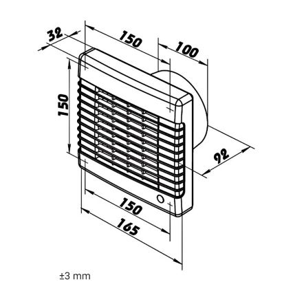 Dalap 41101 - Osni ventilator s automatskom žaluzinom 100 LV 20W/230V