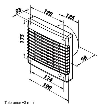 Dalap 41117 - Osni ventilator s automatskom klapnom 125 LV 12 22W/12V