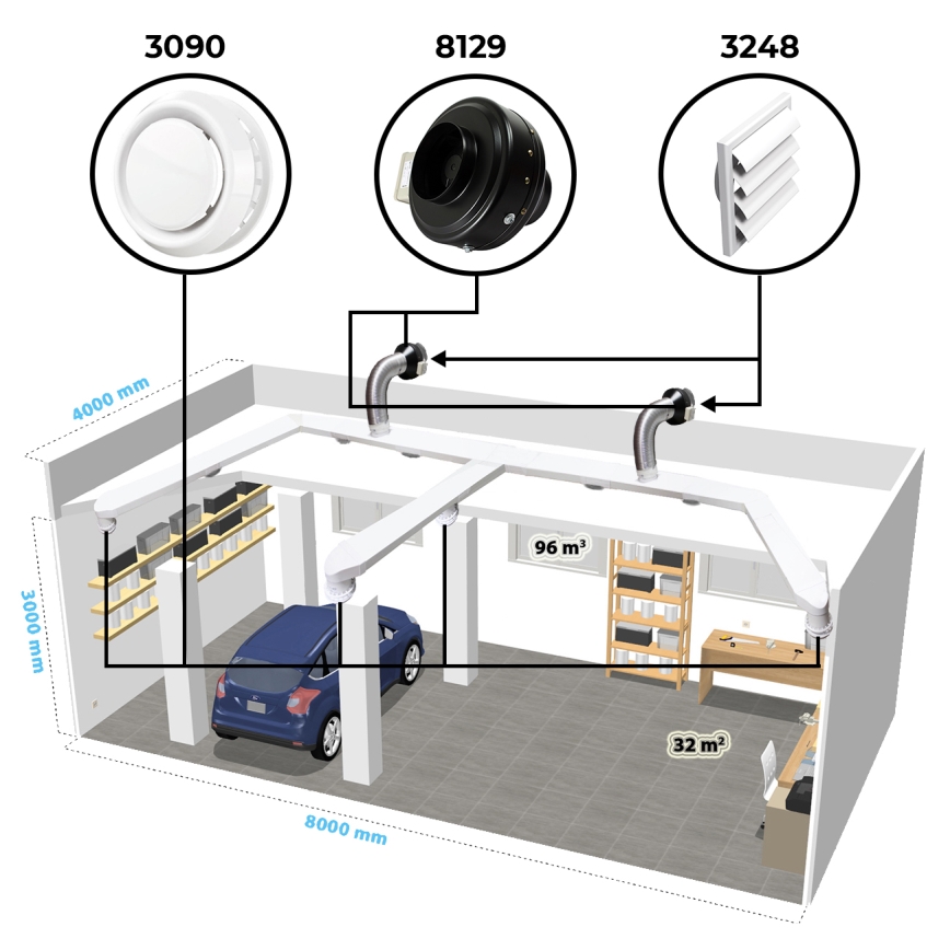 Dalap 8128 - Radijalni kanalni ventilator TURBINE M 100 60W/230V