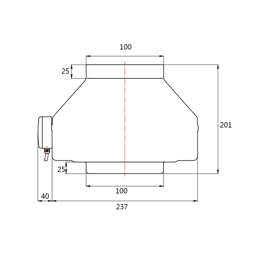 Dalap 8128 - Radijalni kanalni ventilator TURBINE M 100 60W/230V