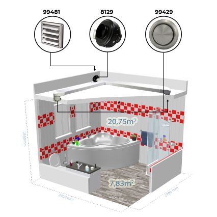 Dalap 8129 - Radijalni kanalni ventilator TURBINE M 125 62W/230V