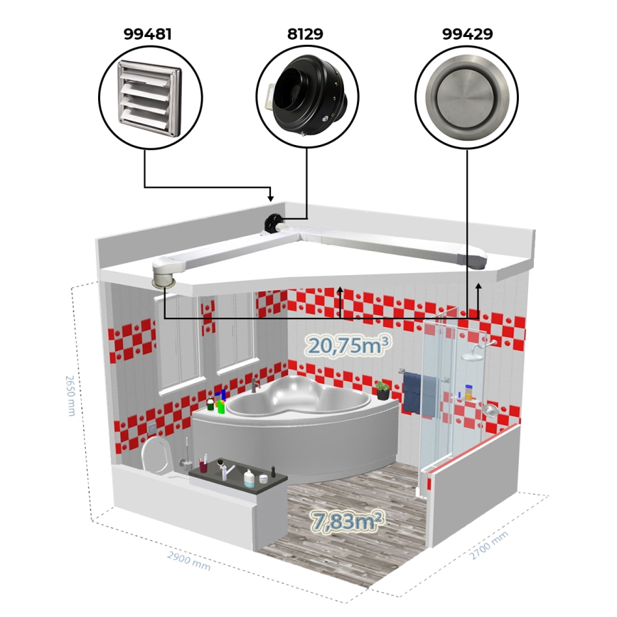 Dalap 8129 - Radijalni kanalni ventilator TURBINE M 125 62W/230V