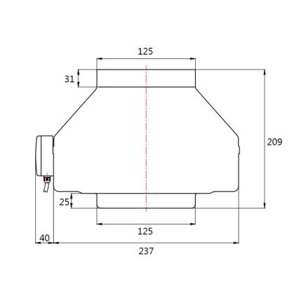 Dalap 8129 - Radijalni kanalni ventilator TURBINE M 125 62W/230V
