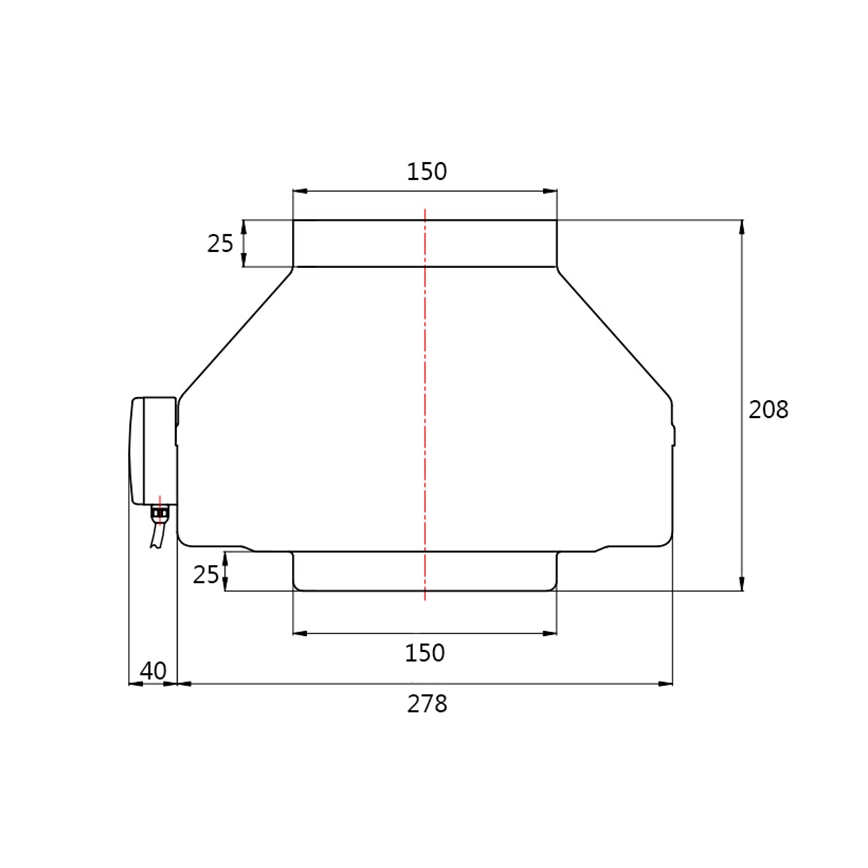 Dalap 8130 - Radijalni kanalski ventilator TURBINE M 150 100W/230V