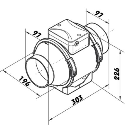 Dalap 8199 - Aksijalni ventilator AP PROFI 100 25W/230V