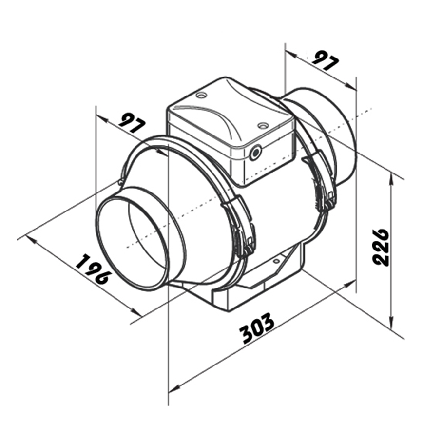 Dalap 8199 - Aksijalni ventilator AP PROFI 100 25W/230V
