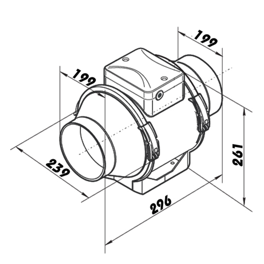 Dalap 8216 - Osni ventilator AP PROFI 200 108W/230V