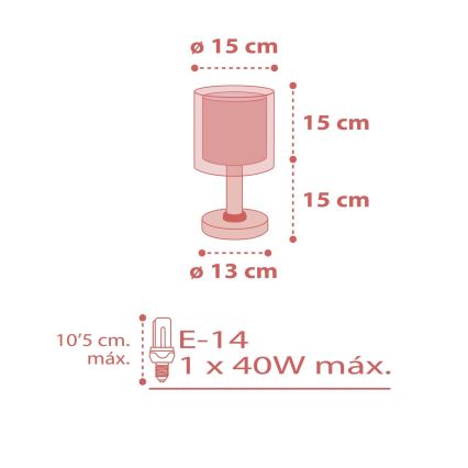 Dalber 41001S - Dječja lampica DOTS 1xE14/40W/230V