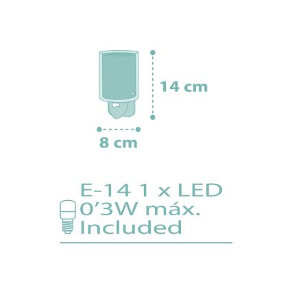 Dalber 41005H - LED Lampica za utičnicu DOTS 1xE14/0,3W/230V