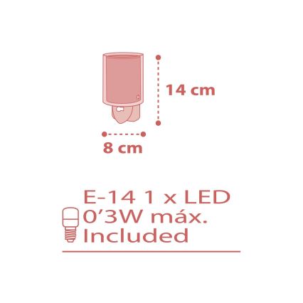 Dalber 41005S - LED Lampica za utičnicu DOTS 1xE14/0,3W/230V