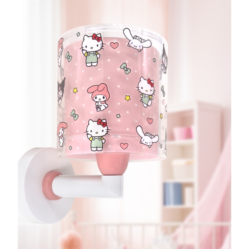Dalber 41259 - Dječja zidna svjetiljka HELLO KITTY&FRIENDS 1xE27/15W/230V ružičasta