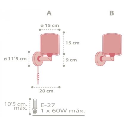 Dalber 41439 - Dječja zidna svjetiljka COLOR RAIN 1xE27/60W/230V