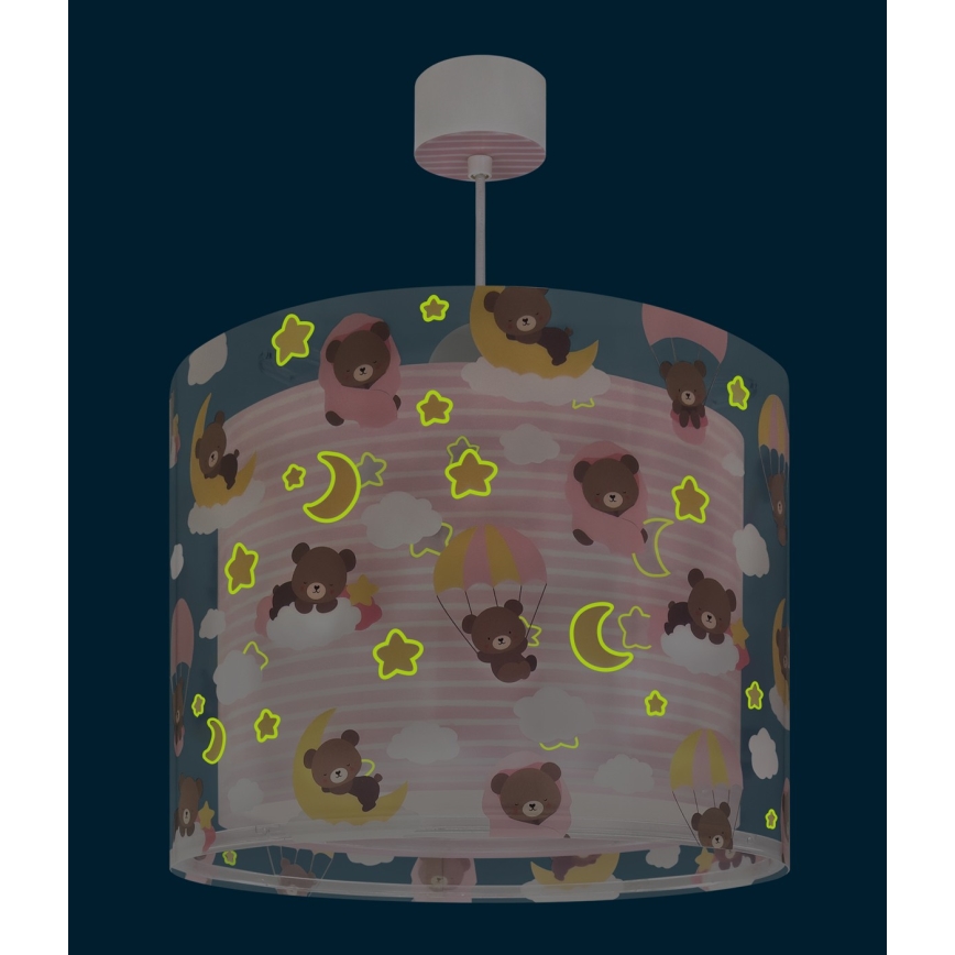 Dalber 41572S - Dječji luster BABY TEDDY 1xE27/15W/230V ružičasta