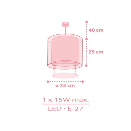 Dalber 41572S - Dječji luster BABY TEDDY 1xE27/15W/230V ružičasta