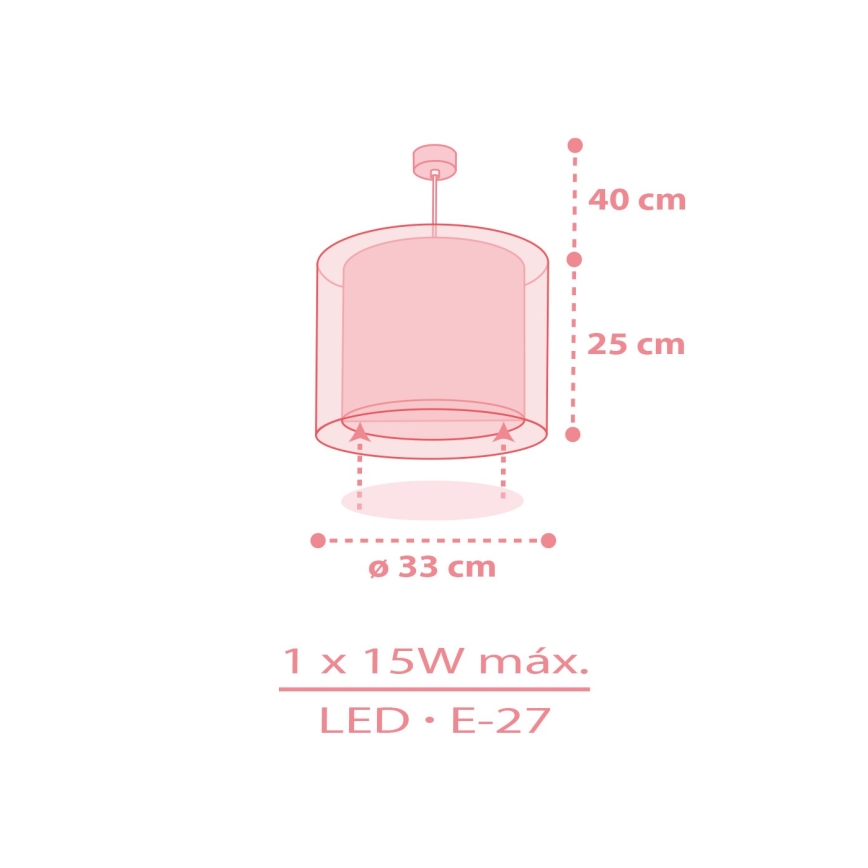 Dalber 41572S - Dječji luster BABY TEDDY 1xE27/15W/230V ružičasta