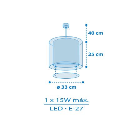 Dalber 41572T - Dječji luster BABY TEDDY 1xE27/15W/230V plava