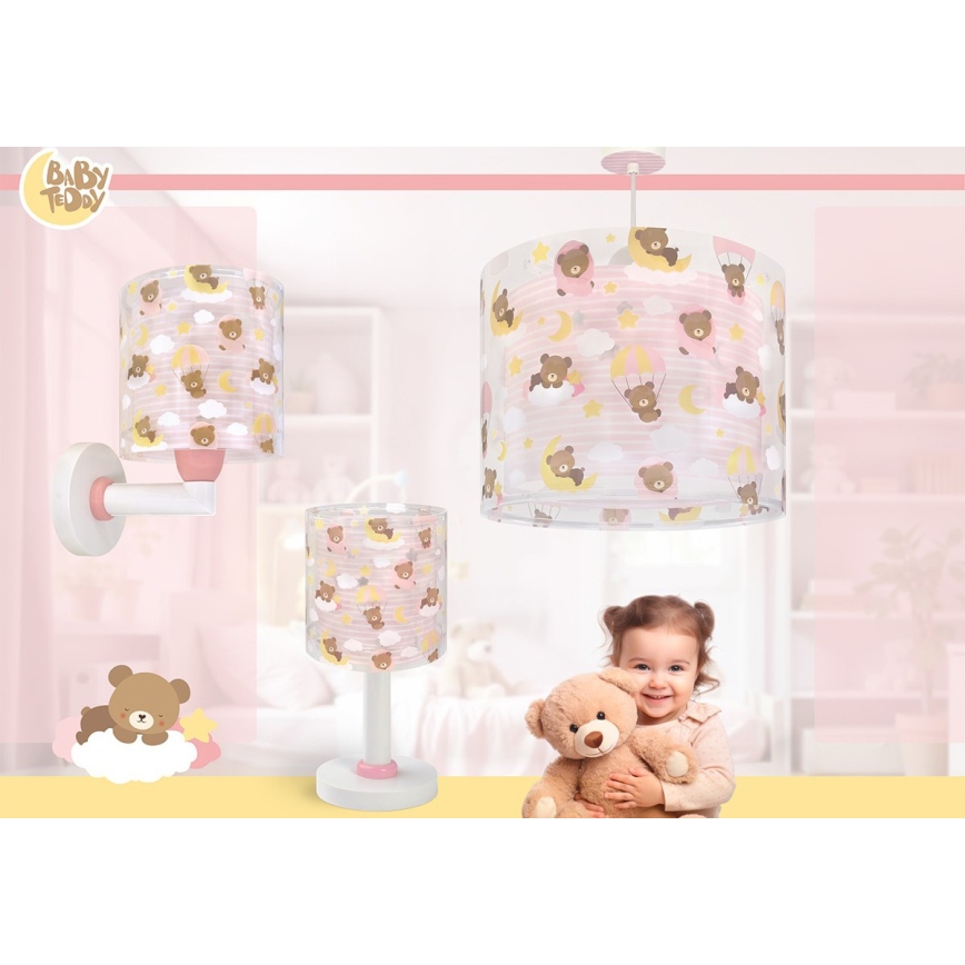 Dalber 41579S - dječja zidna svjetiljka BABY TEDDY 1xE27/15W/230V ružičasta