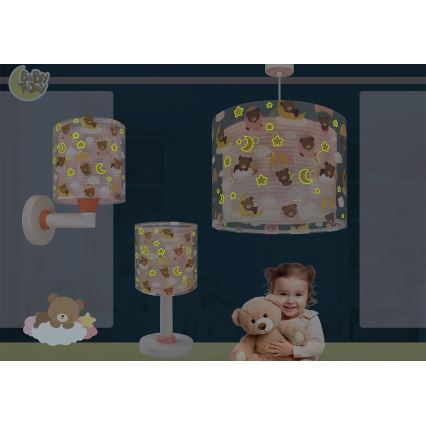 Dalber 41579S - dječja zidna svjetiljka BABY TEDDY 1xE27/15W/230V ružičasta