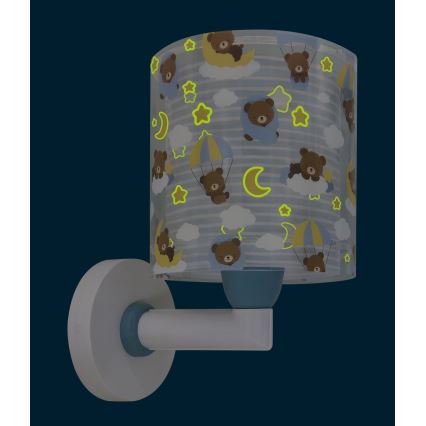 Dalber 41579T - Dječja zidna svjetiljka BABY TEDDY 1xE27/15W/230V plava