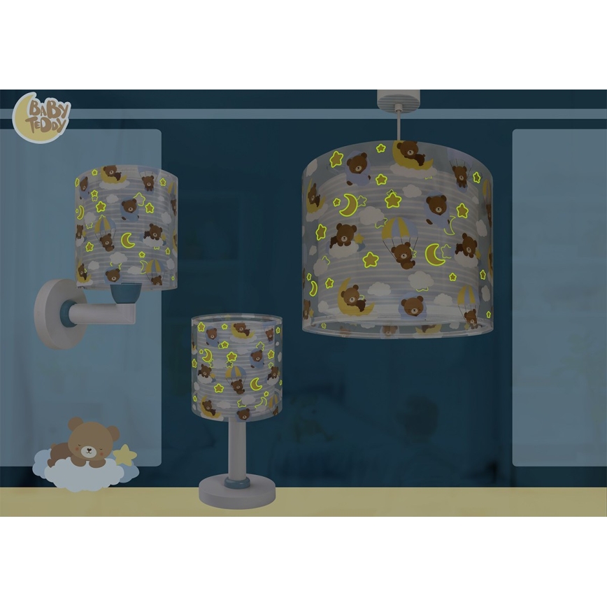 Dalber 41579T - Dječja zidna svjetiljka BABY TEDDY 1xE27/15W/230V plava