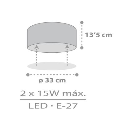 Dalber 42006E - Dječja stropna svjetiljka COLOR LIGHT 2xE27/15W/230V bijela
