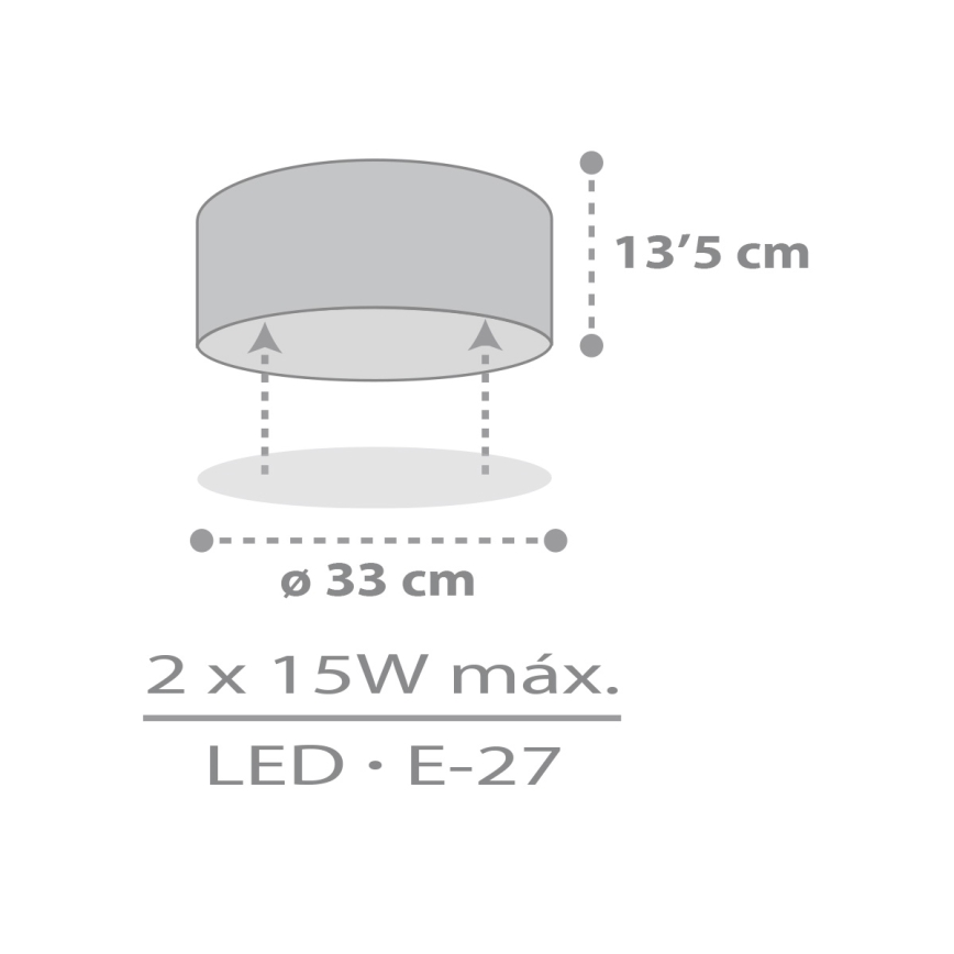 Dalber 42006E - Dječja stropna svjetiljka COLOR LIGHT 2xE27/15W/230V bijela