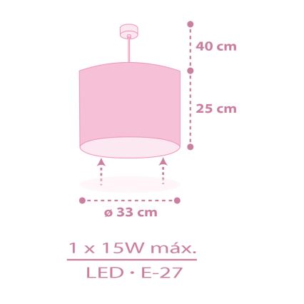 Dalber 42492 - Dječji luster FAIRY DREAMS 1xE27/15W/230V