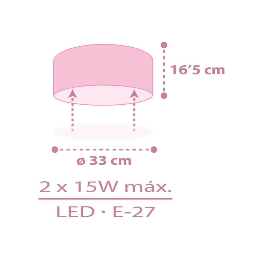 Dalber 42496 - Dječja stropna svjetiljka FAIRY DREAMS 2xE27/15W/230V