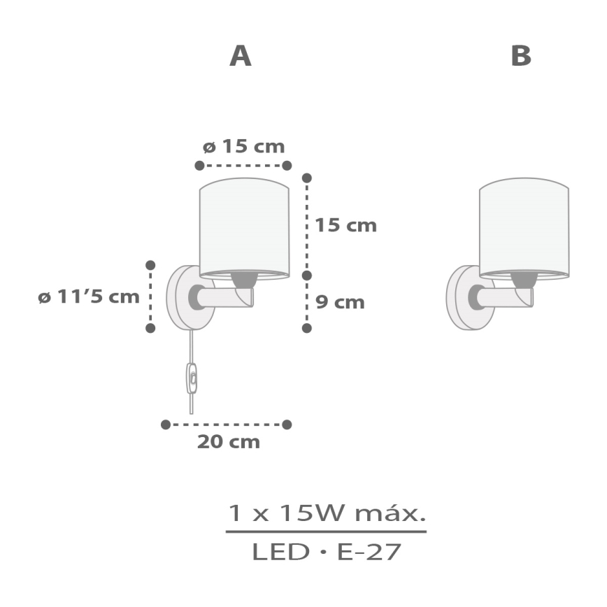 Dalber 60629 - Dječja zidna svjetiljka RHICO AND CROCO 1xE27/15W/230V